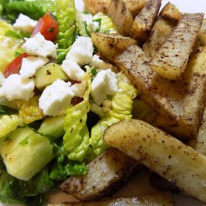 Greek Salad with Lebanese Potatoes