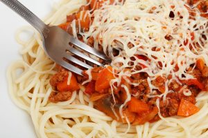 Spaghetti Napolitana with Beef and Carrots