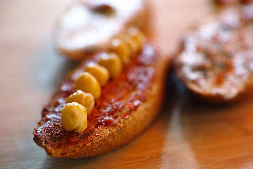 Garbanzo beans on bread SpiceBreeze