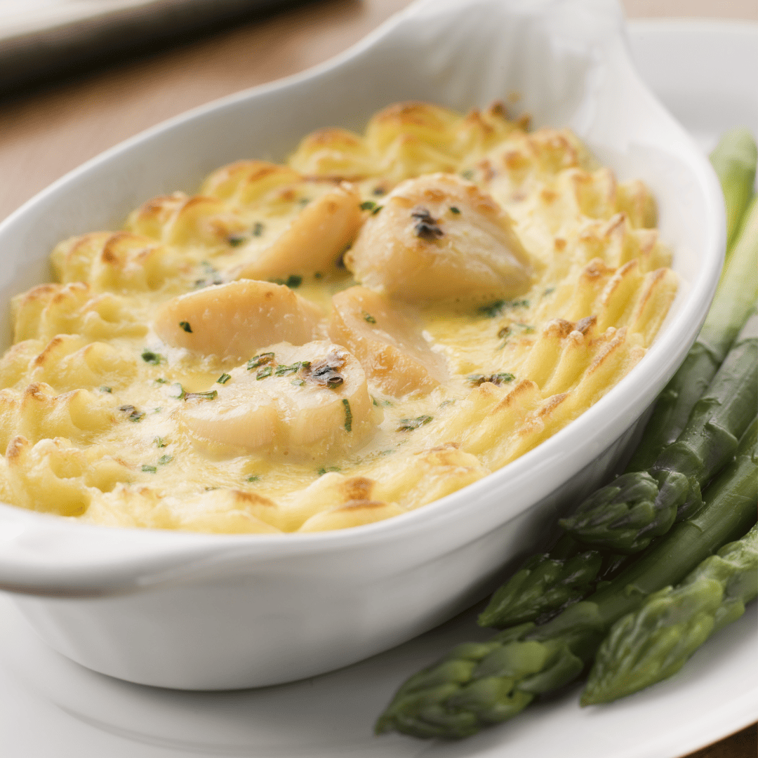 French Pommes Puree with Scallops