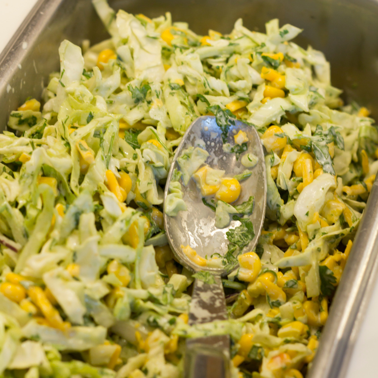 Caribbean Coleslaw with corn